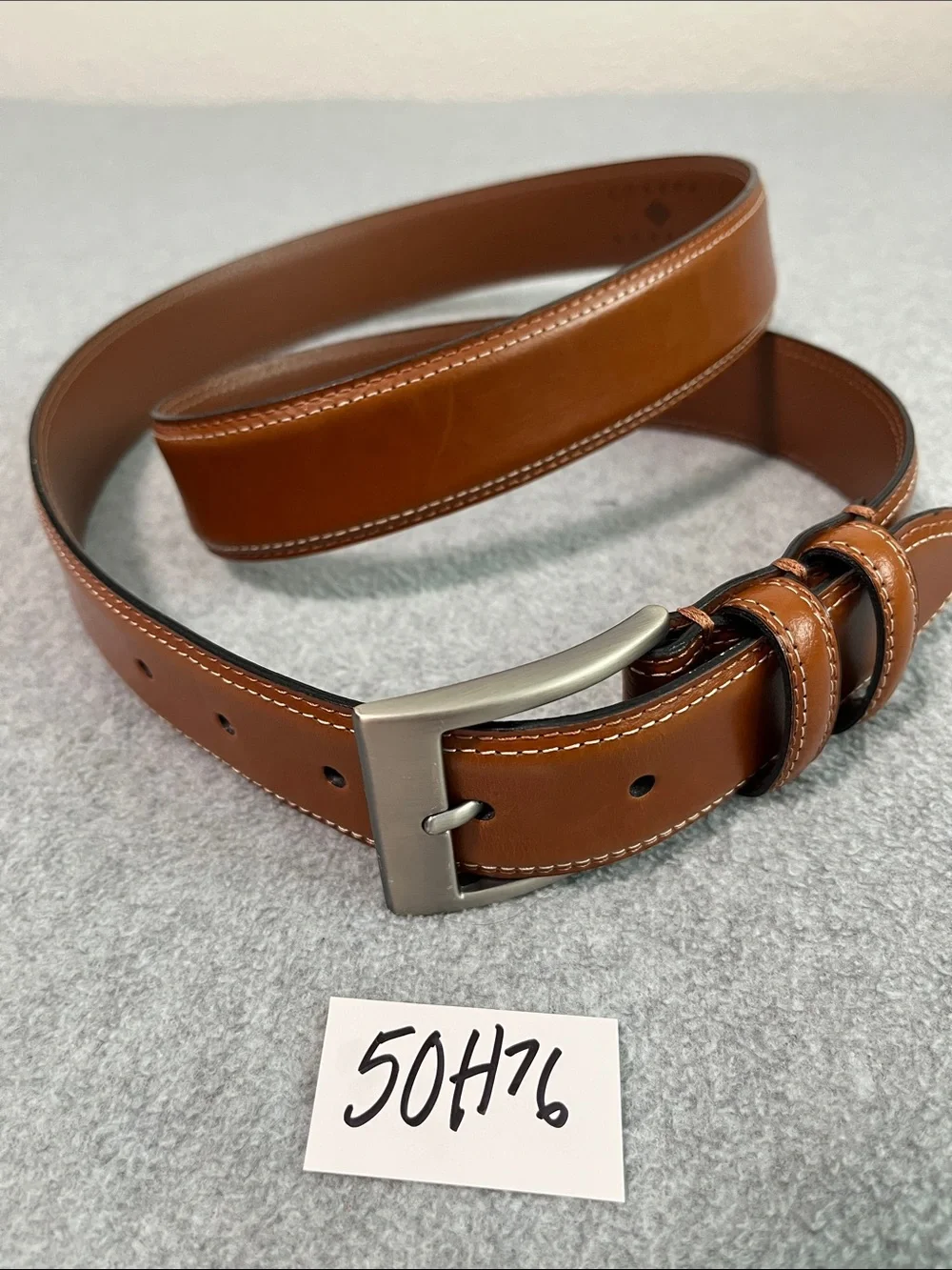 Joseph Abboud Brown Leather Belt Mens 40 Italy